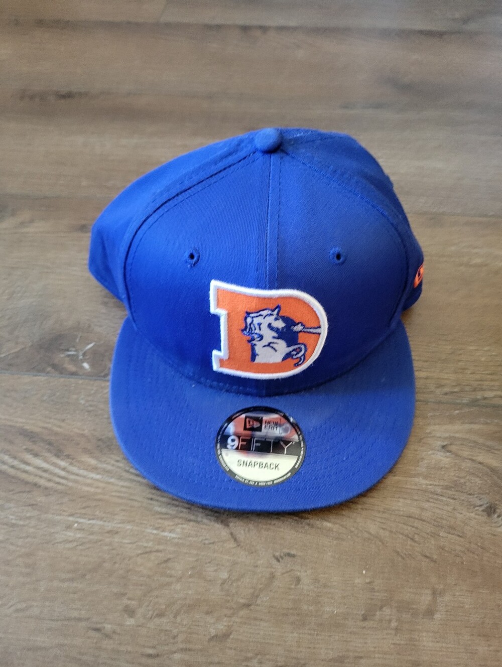 New Era Kids Royal Blue Snapback Hat with Orange Logo